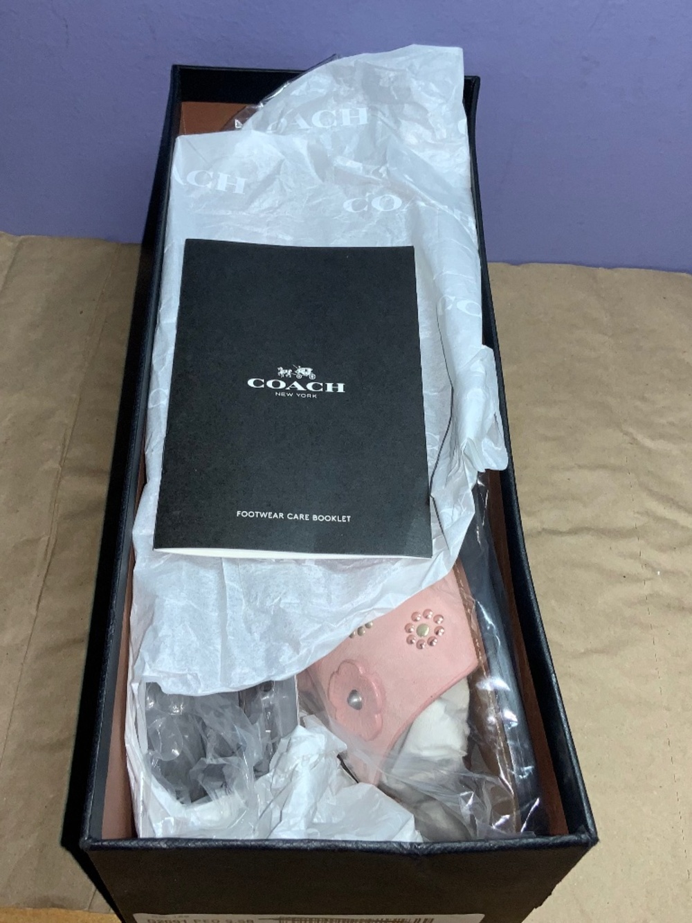 Coach Rivet Tea Rose Slide Sandal in Peony Sz 9.5 - Picture 7 of 7